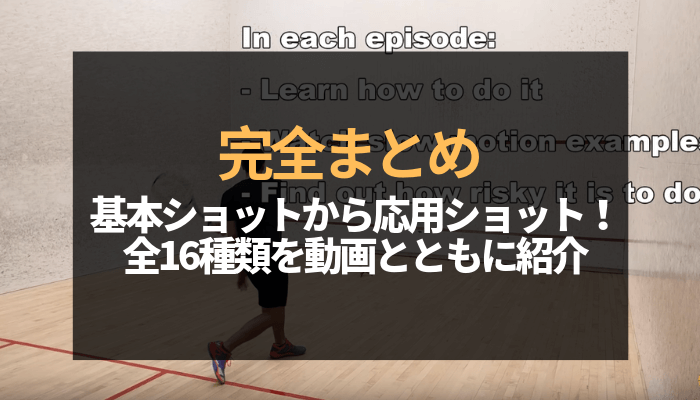 打ち方まとめ スカッシュの基本ショットから応用ショット 全16種類を動画とともに紹介 スカッシュの森